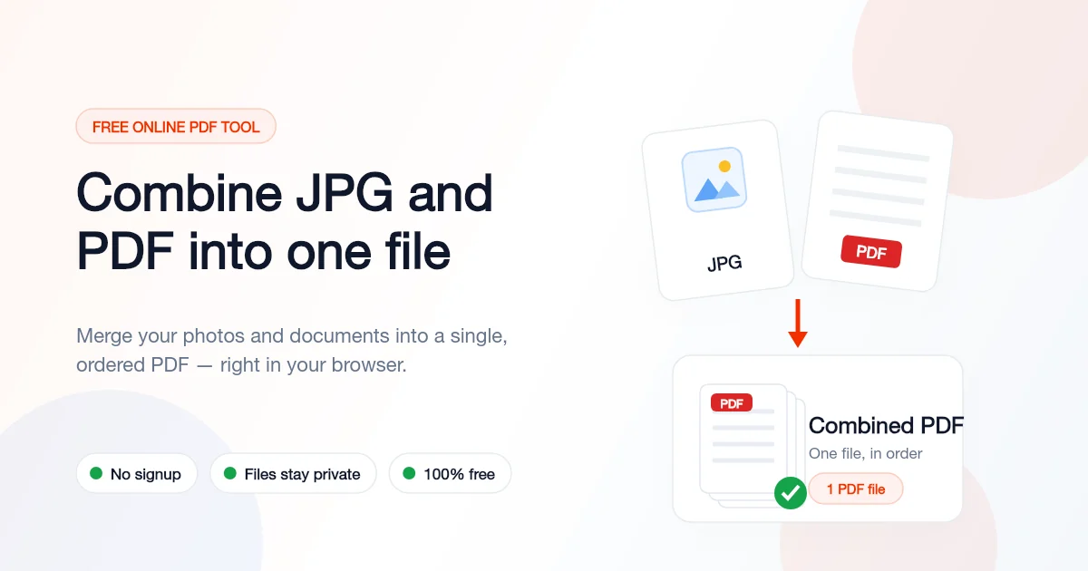 Combine JPG and PDF Into One File — Free Online