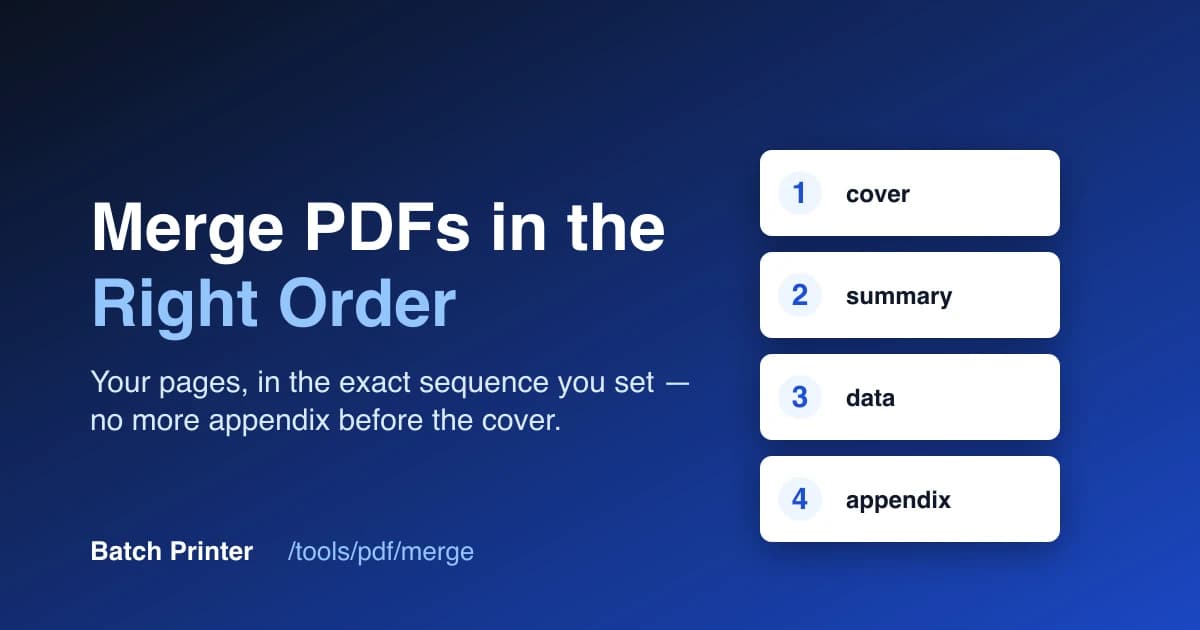Merge PDFs in the Right Order: Stop Pages Landing Out of Sequence